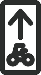 ミニ標識の線画単品イラスト　特定小型原動機付自転車・自転車一方通行