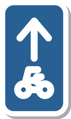 ミニ標識のステッカー単品イラスト　特定小型原動機付自転車・自転車一方通行