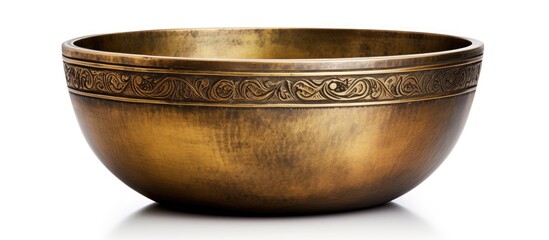 Exquisite Gold Colored Bowl Adorned with Intricate Patterns and Designs