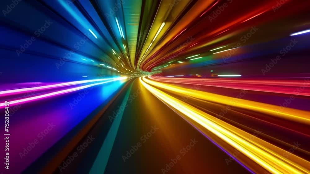 Poster a slow motion shot of a rainbowhued spectrum showcasing the diversity of lights from different types