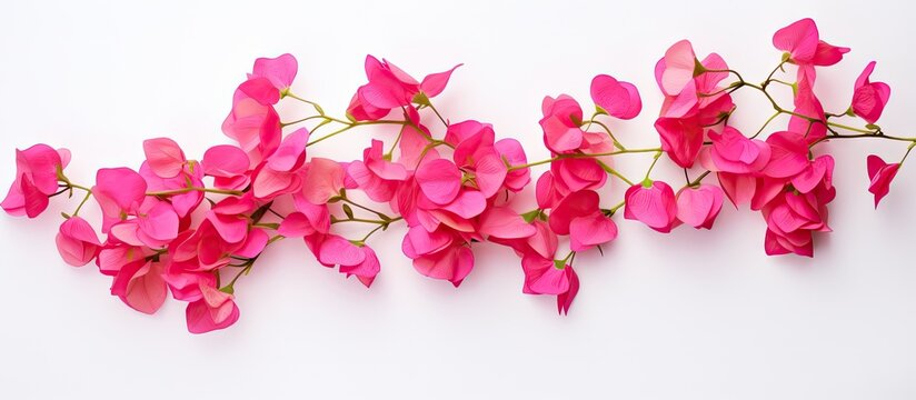 Elegant Pink Flowers Blossoming on a Crisp White Background