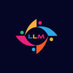 LLM logo. L L M design. White LM letter. LLM, L M letter logo design. Initial letter LMM linked circle uppercase monogram logo. L L M letter logo vector design.