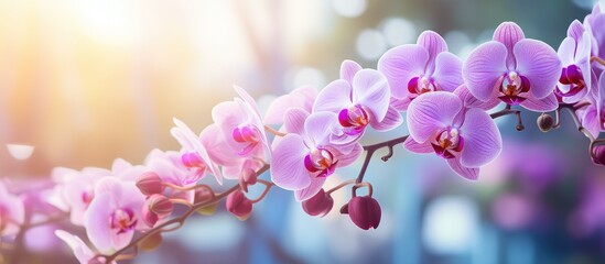 Elegant Orchid Flowers Creating a Captivating Floral Wallpaper Design