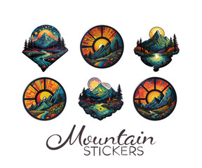 Mountain Stickers Set