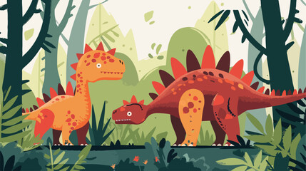 stegosaurs .. flat vector