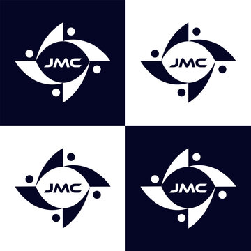 JMC logo. J M C design. White JM letter. JMC, J M letter logo design. Initial letter JMC linked circle uppercase monogram logo. J M C letter logo vector design.