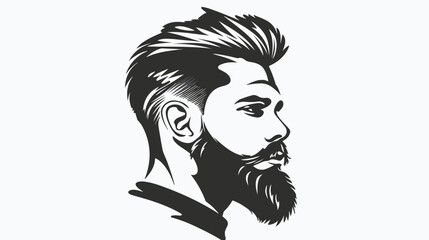 vector face and barber face logo and mans salon logo