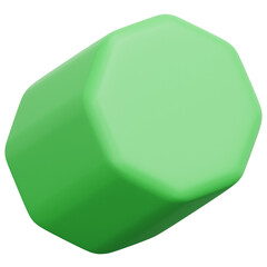 octagon 3d render icon illustration