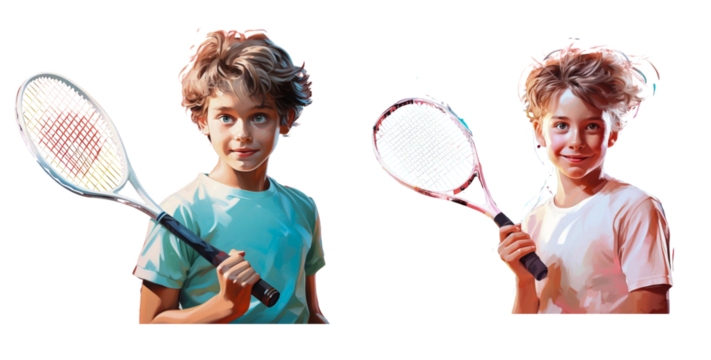 tennis player with racket