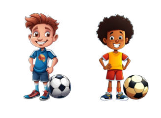 children playing soccer