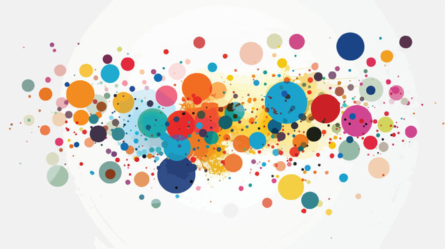 abstract color dots vector design in circle Flat vector