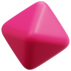 octahedron 3d render icon illustration