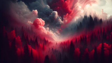 red smoke combined with red smoke