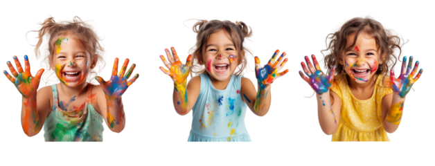 Children with watercolor