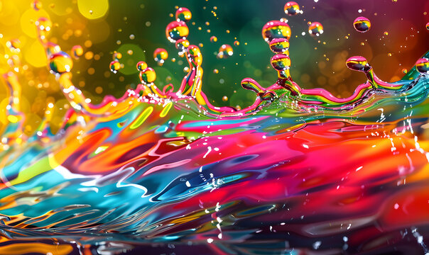 Colorful liquid water backdrop background ,Generative AI 
