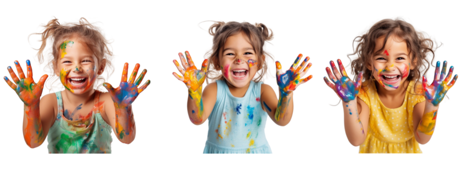 Children with watercolor