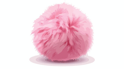 Beautiful baby pink fluffy ball isolated on white Backgroud