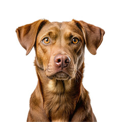 Portrait of a dog, isolated on transparent background.