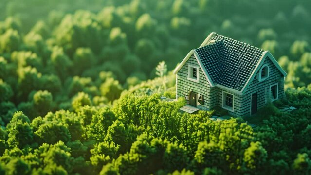 simple miniature house. 4k video animation