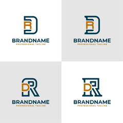 Elegant Letters DR and RD Monogram Logo, suitable for business with RD or DR initials