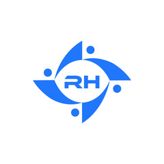 RH logo. RH set , R H design. White RH letter. RH, R H letter logo design. Initial letter RH letter logo set, linked circle uppercase monogram logo. R H letter logo vector design.