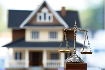 Real estate lawyer background for house foreclosure law. - obrazy, fototapety, plakaty