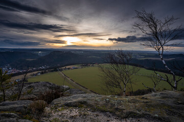 Sonnenuntergang in der Sächsischen Schweiz, aufgenommen auf dem Lilienstein 4