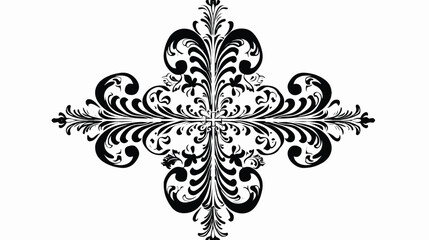 cross with black and white patterns on a white Backgroud
