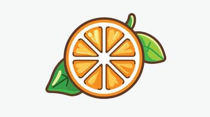 cut tangerine leaf color icon vector. cut tangerine le