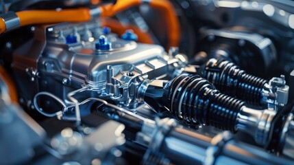 The engine's piston rhythmically moves up and down inside the cylinder, fueled by oil, ensuring the car's gears are in perfect working order.