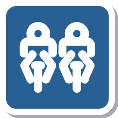 ミニ標識のステッカー単品イラスト　並進可