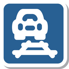 ミニ標識のステッカー単品イラスト　軌道敷内通行可