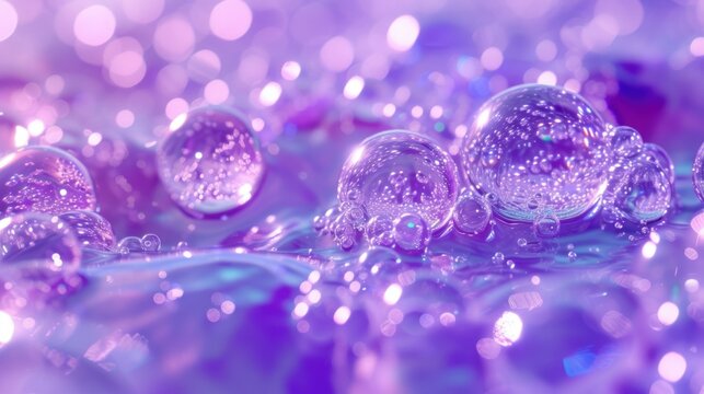 Purple blue water bubbles background