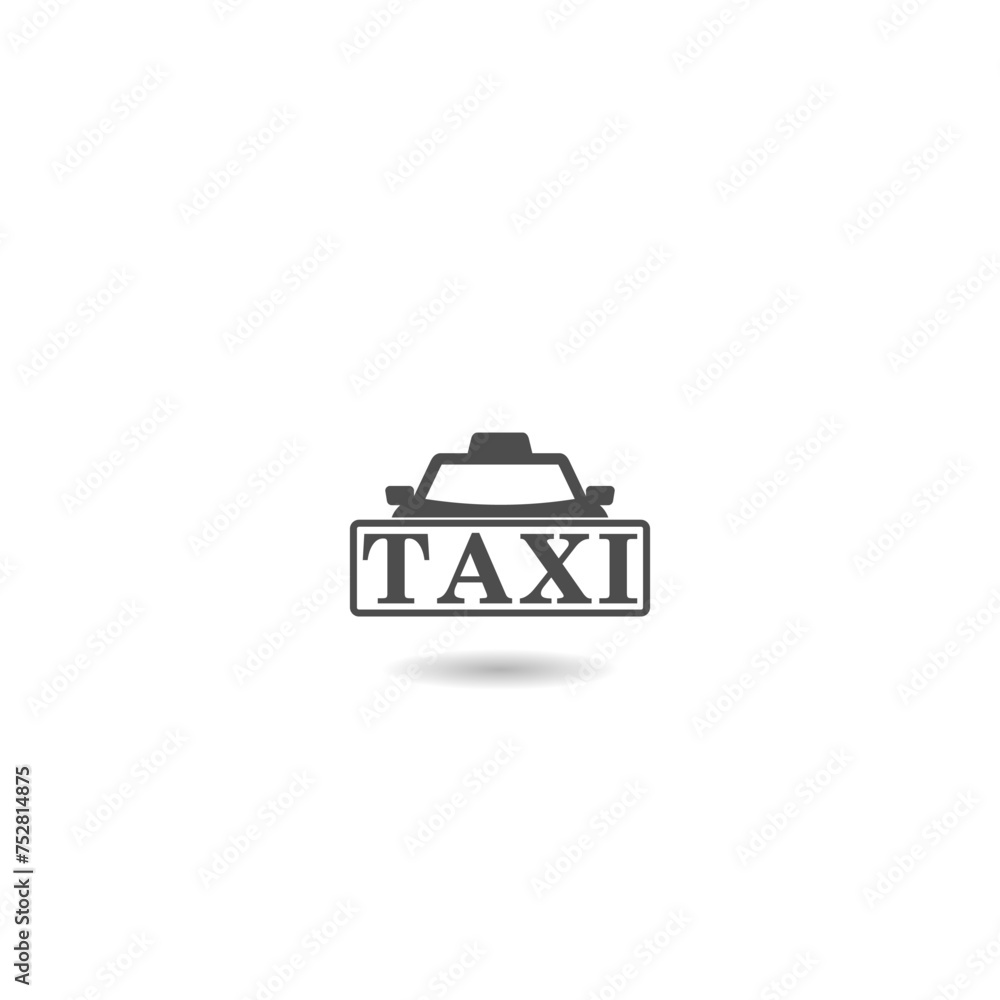 Sticker taxi logo icon with shadow