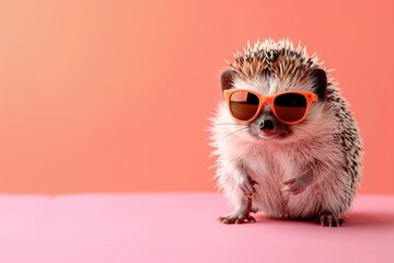 Sunglasses-Wearing Hedgehog: Hedgehog Swagger, AI Generative
