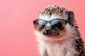Chic Hedgehog in Sunglasses: Chic Hedgehog Elegance, AI Generative
