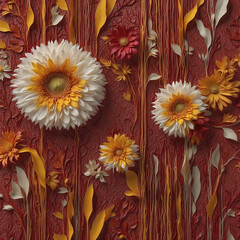 Decorative Art Flowers Canvas Print Abstract Background