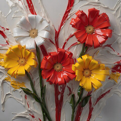 Obraz premium Decorative Art Flowers Canvas Print Abstract Background