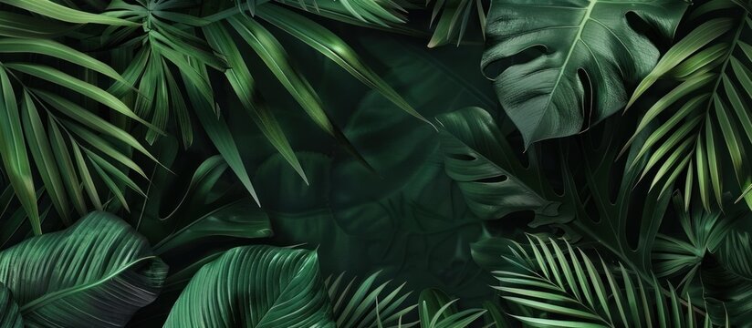 Close up nature view tropical leaves background