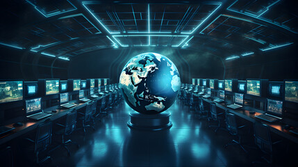Fototapeta premium earth globe in a lab, earth globe 