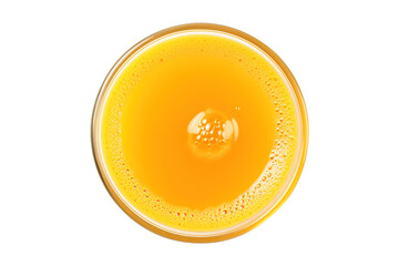 Glass of orange juice with bubble top view isolated on transparent background Remove png, Clipping Path, pen tool