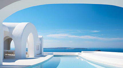 Obraz na płótnie Canvas White architecture on Greece. Beautiful landscape with