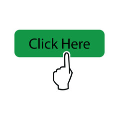 Hand pointer clicking click here vector icon