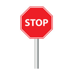 STOP hexagonal sign sticker vector (Traffic stop sign). Dur işareti altigen tabela.