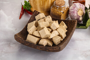 Vegan cuisine - organic tofu cheese