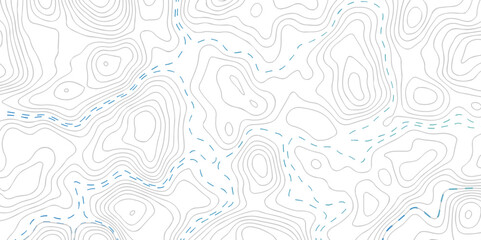 Abstract white topographic map background with lines. Background of the topography map. White wave paper curved reliefs abstract background. The topographic map contour in lines isolated. - obrazy, fototapety, plakaty