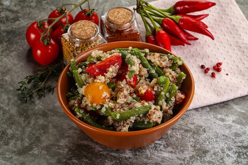 Vegan boiled quinoa with vegetables