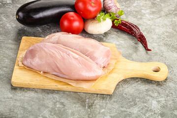 Raw chicken breast for cooking