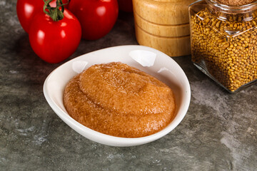 Cod fish roe snack in the bowl