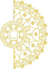 Golden Mandala Art Outline